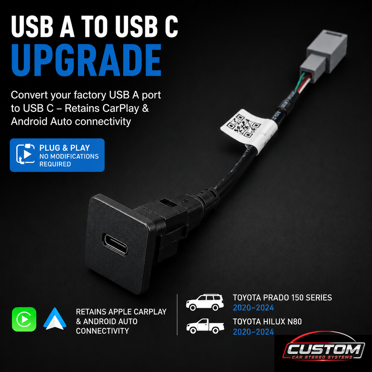 Toyota USB A to USB C Converter