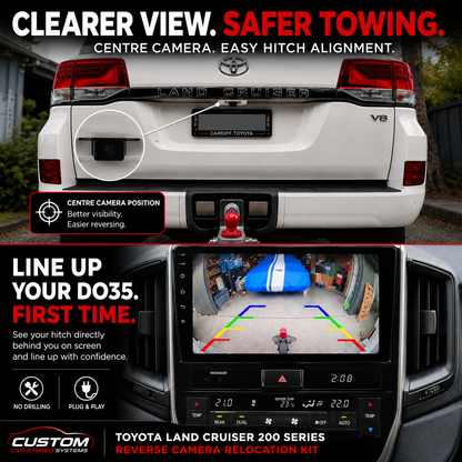 Toyota Landcruiser 200 series GXL 2016-2021 9" Replacement Unit + HD Reverse Camera Relocation kit BUNDLE